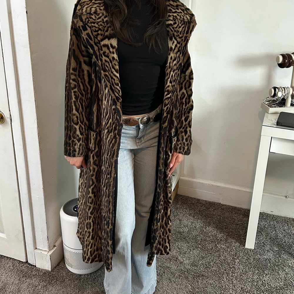 VINTAGE DEADSTOCK DORIS DAY Leopard Print Long Coat